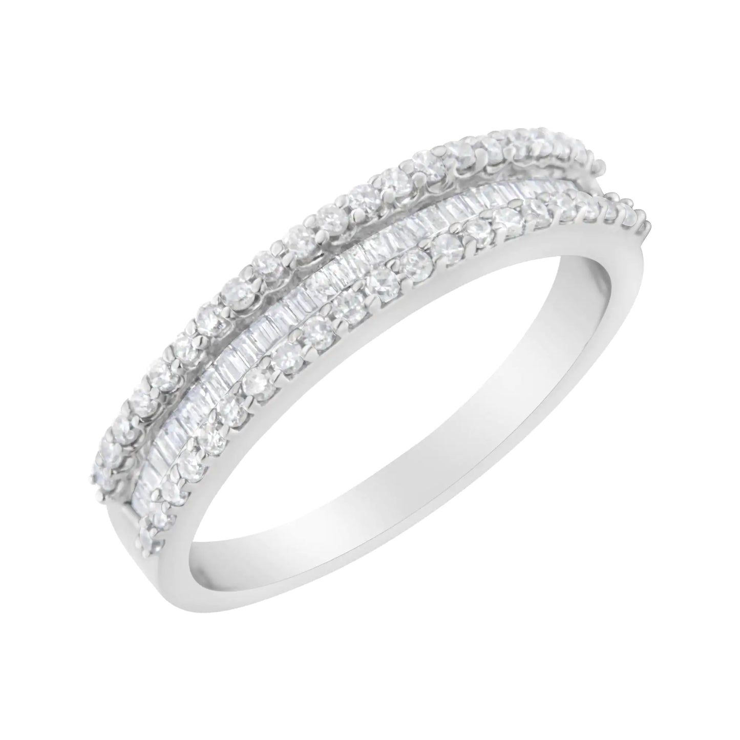 14KT White Gold 1/2 Cttw Diamond Modern Band Ring (H-I Color, SI2-I1 Clarity) by Anti Spier