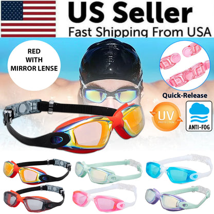Clear Comfortable Swimming Goggles UV- Anti-Fog Swim Glasses Mirror Adult & Kids by Anti Spier