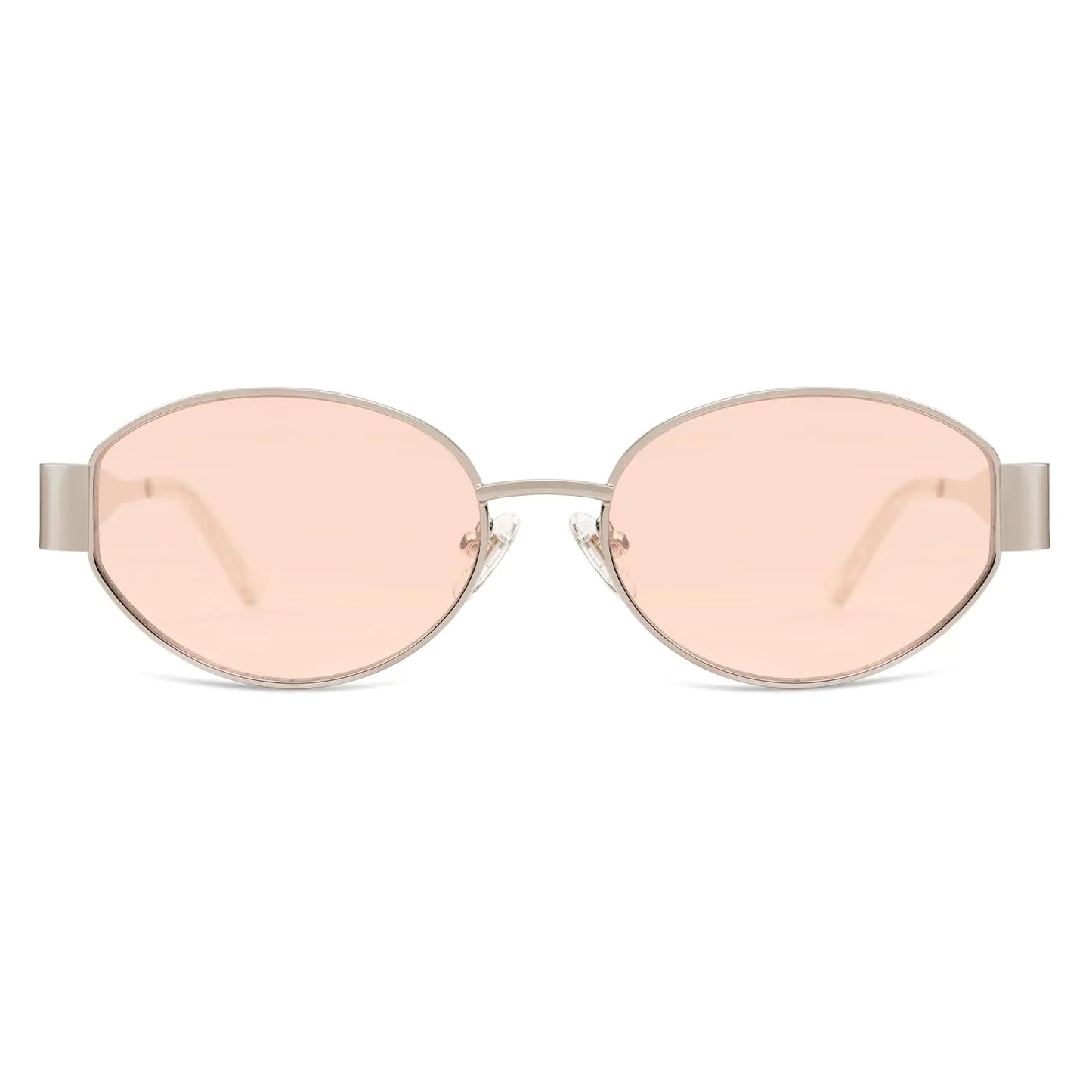 SOJOS Retro Oval Sunglasses for Women Men Trendy Sun Glasses Classic Shades UV400 Protection SJ1217 Light Gold/Light Brown by Anti Spier