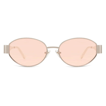 SOJOS Retro Oval Sunglasses for Women Men Trendy Sun Glasses Classic Shades UV400 Protection SJ1217 Light Gold/Light Brown by Anti Spier