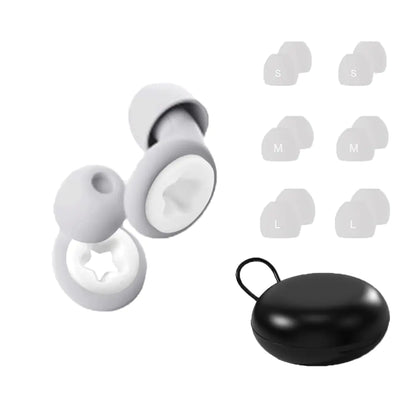 Ear Plugs for Sleeping Noise Reduction Reusable Earplugs 28dB Noise Cancelling Hearing Protection Soft Silicone Ear Plugs for Concerts Sleep Motorcycle Snoring with 6 Pairs Eartips S/M/L- White by Anti Spier