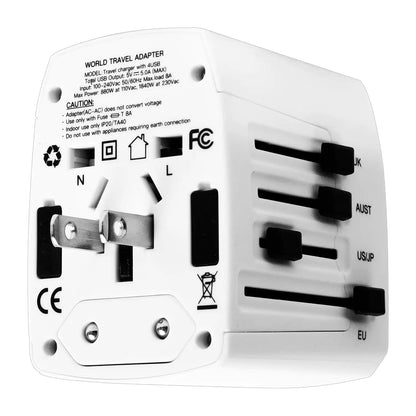 Universal Travel Adapter International Power Adapters 3 Pack Multicharger Plug w 4 USB Ports by Anti Spier