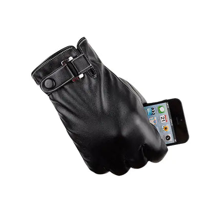 Autumn Warmth Stylish Vegan Leather Touch Smart Gloves by Anti Spier