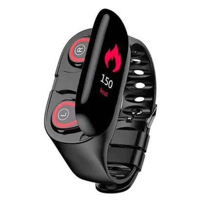 Smart Watch with Built-in TWS Wireless Bluetooth Earphone Blood Heart Rate Monitor by Anti Spier