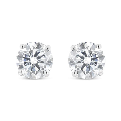 14K White Gold 2.00 Cttw Lab Grown Round Brilliant-Cut Diamond Classic 4-Prong Stud Earrings with Screw Backs (F-G color, VVS2-VS1 Clarity) by Anti Spier