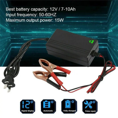 Portable 12V Auto Car Battery Charger Truck Trickle Maintainer Boat Motorcycle by Anti Spier