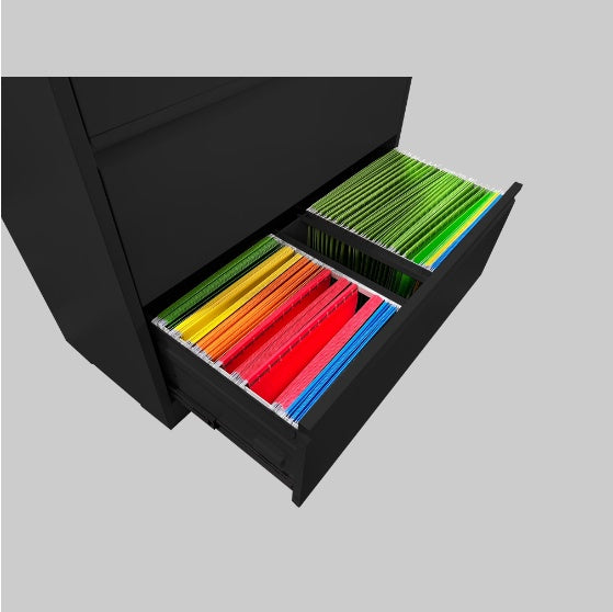 Horizontal Metal Lockable Filing Cabinet 4 Drawers by Anti Spier