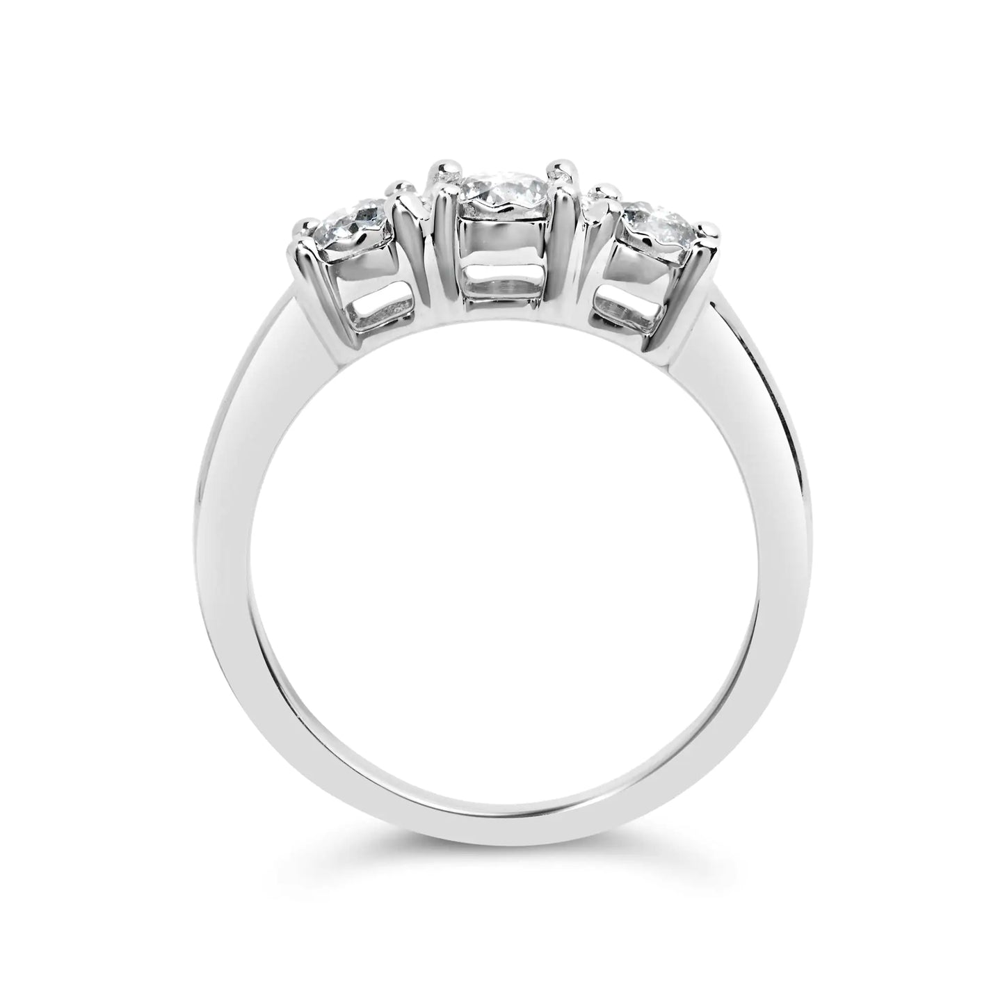 14K White Gold 1/2 Cttw Miracle Set Round Lab Grown Diamond Three Stone Illusion Plate Ring (F-G Color, VS1-VS2 Clarity) by Anti Spier