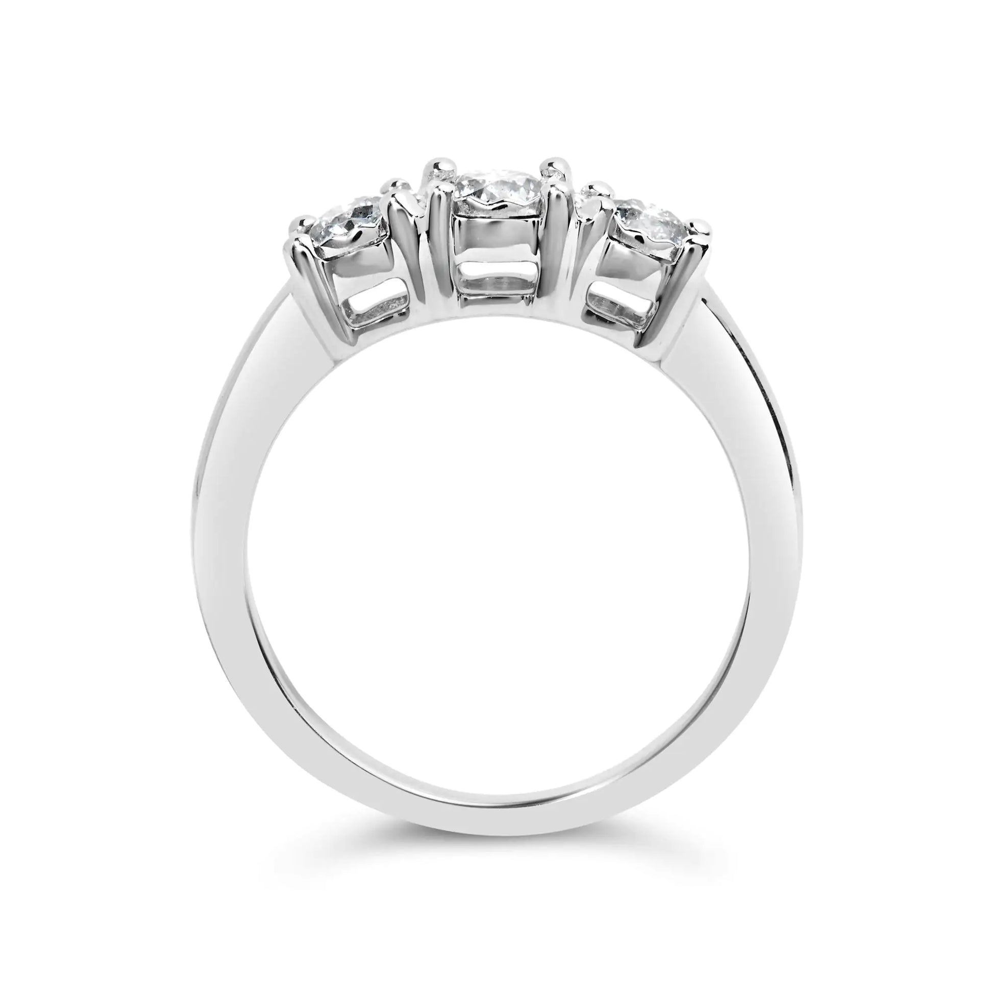 14K White Gold 1/2 Cttw Miracle Set Round Lab Grown Diamond Three Stone Illusion Plate Ring (F-G Color, VS1-VS2 Clarity) by Anti Spier
