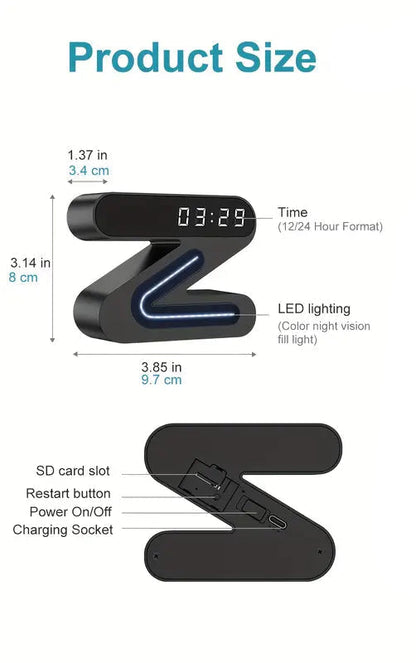 Full HD 1080P Camera Clock - WiFi Camera For Wireless Security Surveillance - Nanny Cam - Night Vision by Anti Spier