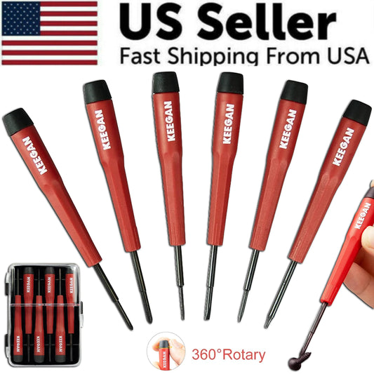 6 Piece Precision Screwdriver Tool Set Eyeglass Repair Computer Kit Magnetic Bit by Anti Spier