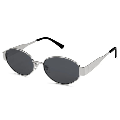 SOJOS Retro Oval Sunglasses for Women Men Trendy Sun Glasses Classic Shades UV400 Protection SJ1217 Gold/Grey by Anti Spier