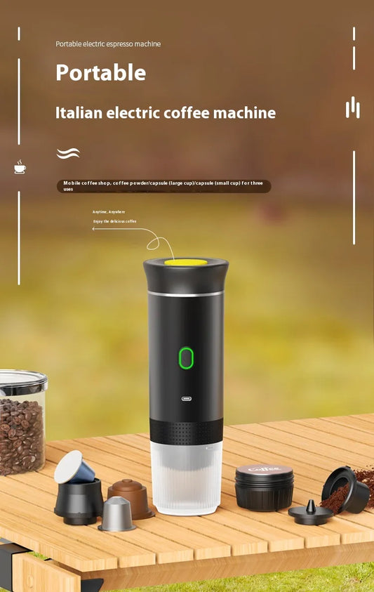 Portable Capsule Coffee Machine Electric Small Wireless Heating by Anti Spier