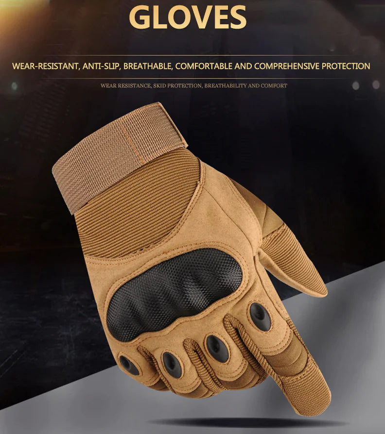 Tactical Motorcycle Motocross Full Finger Gloves Motorbike Riding Racing Mittens by Anti Spier