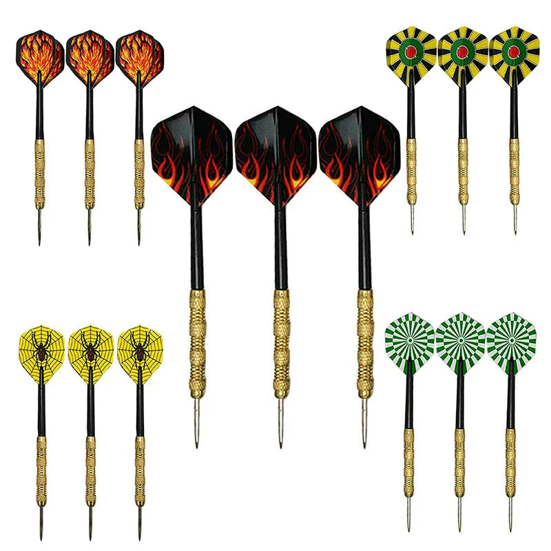 5 Sets (15Pcs) Steel Tip Professional Darts Set Darts Slim Barrel Dart Flights by Anti Spier