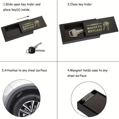 1pc Jumbo Magnetic Keycase - Durable, Secure Spare Key Holder for Cars, RVs, Boats, Homes & Airbnb - Emergency Situations by Anti Spier