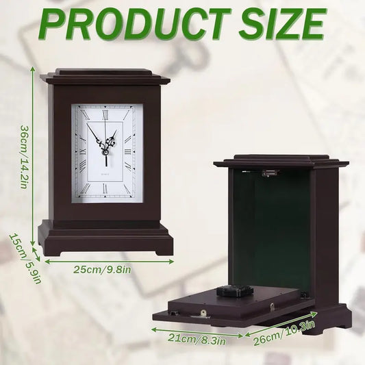 Rubber Wood Material, Glass Mirror Surface. Protect Your Cash, Passport, Jewelry, Documents, Or Keys. Convenient For Storing Valuables. Charming Wooden Structure by Anti Spier