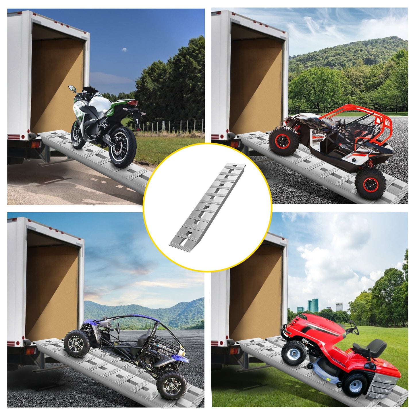 VEVOR 60'X 12 X 2.5inch Aluminum Trailer Ramps 6000LBS Total Beavertail Hook End 1 Pair 2 Ramps by Anti Spier