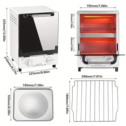 High Temperature Sterilizer, Large Capacity Dry Heat Stainless Steel Sterilizer with Temp And Timer Control, Max Timing 60min, Max Temperature 250 Celsius Or 482 Fahrenheit, with Stainless Trays, 110V Power by Anti Spier