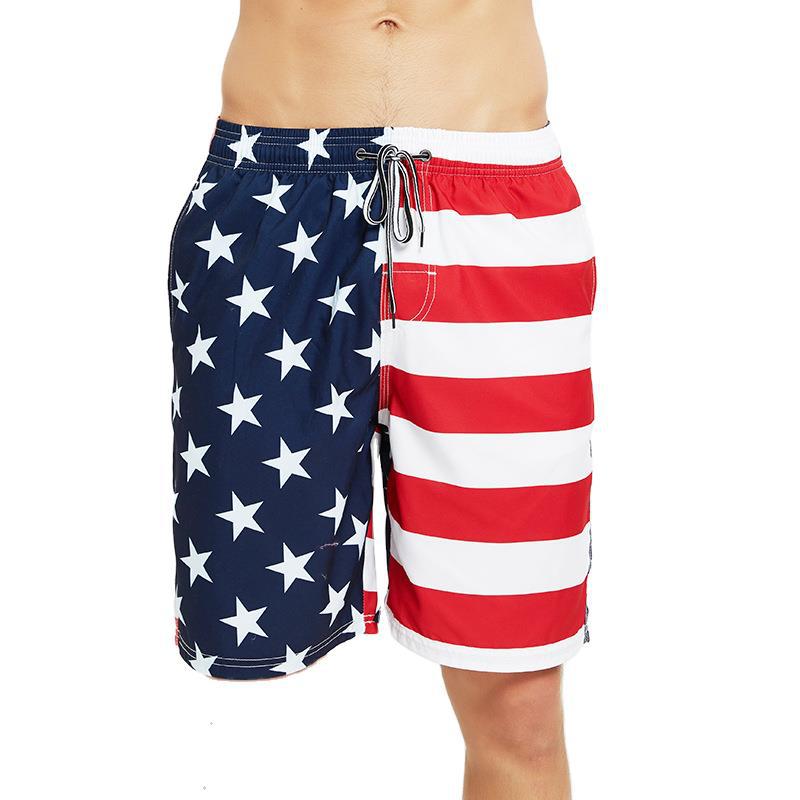 American flag Amazon cross-border exclusive for explosive quick-drying loose beach pants men's oversized five-minute swim shorts by Hypersku
