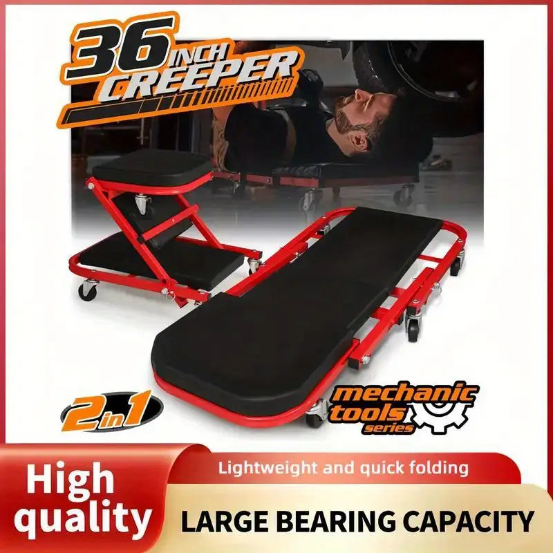 36-Inch Outdoor Z-Shaped Crawling Chair, an Adjustable Load Board Folding Vehicle Crawling Kit, And a Mechanical Crawler with 6 Wheels Measuring 2.5 Inches by Anti Spier