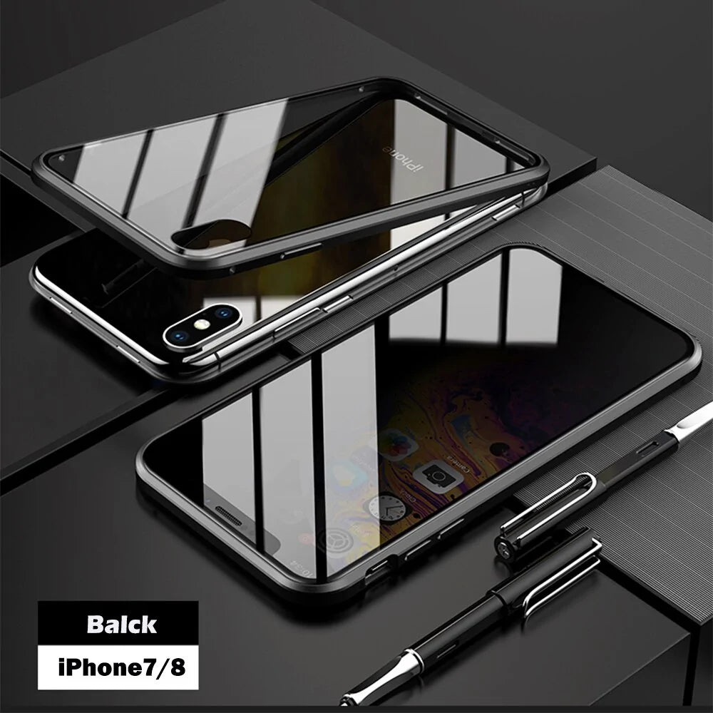 Anti-Peep Magnetic Metal Phone Case For iPhone by Anti Spier