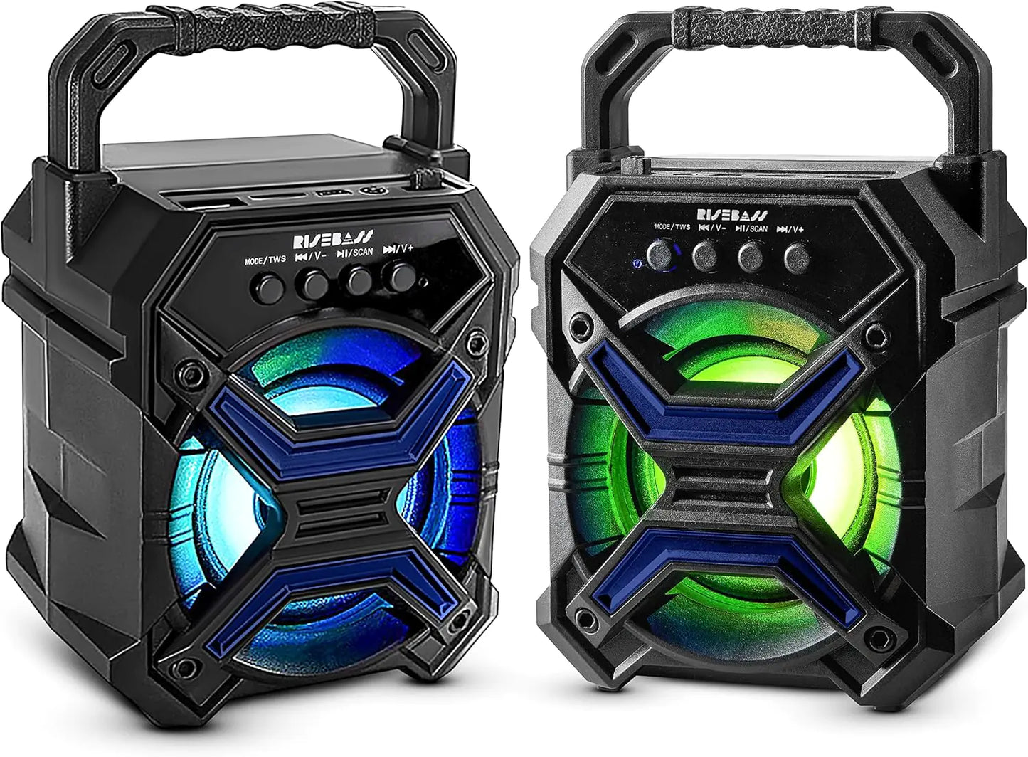 Portable Wireless Bluetooth Speaker with TWS Function - Rechargeable Bluetooth Speaker - LES flashing Lights by Anti Spier