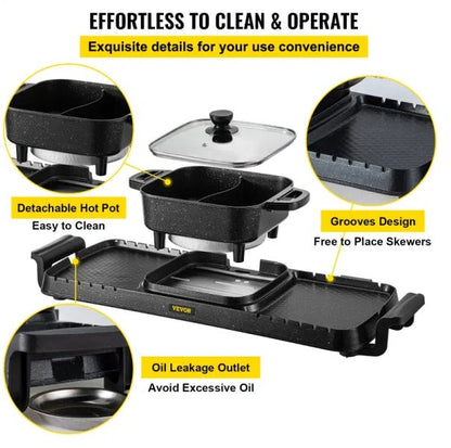Multifunctional Teppanyaki Grill Pot With Dual Temp Control by Anti Spier