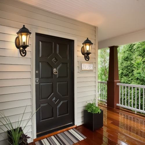 Outdoor Waterproof Glass Retro Wall Light Support Many Types Of Bulbs -2 Packs With Light Sensing by Anti Spier