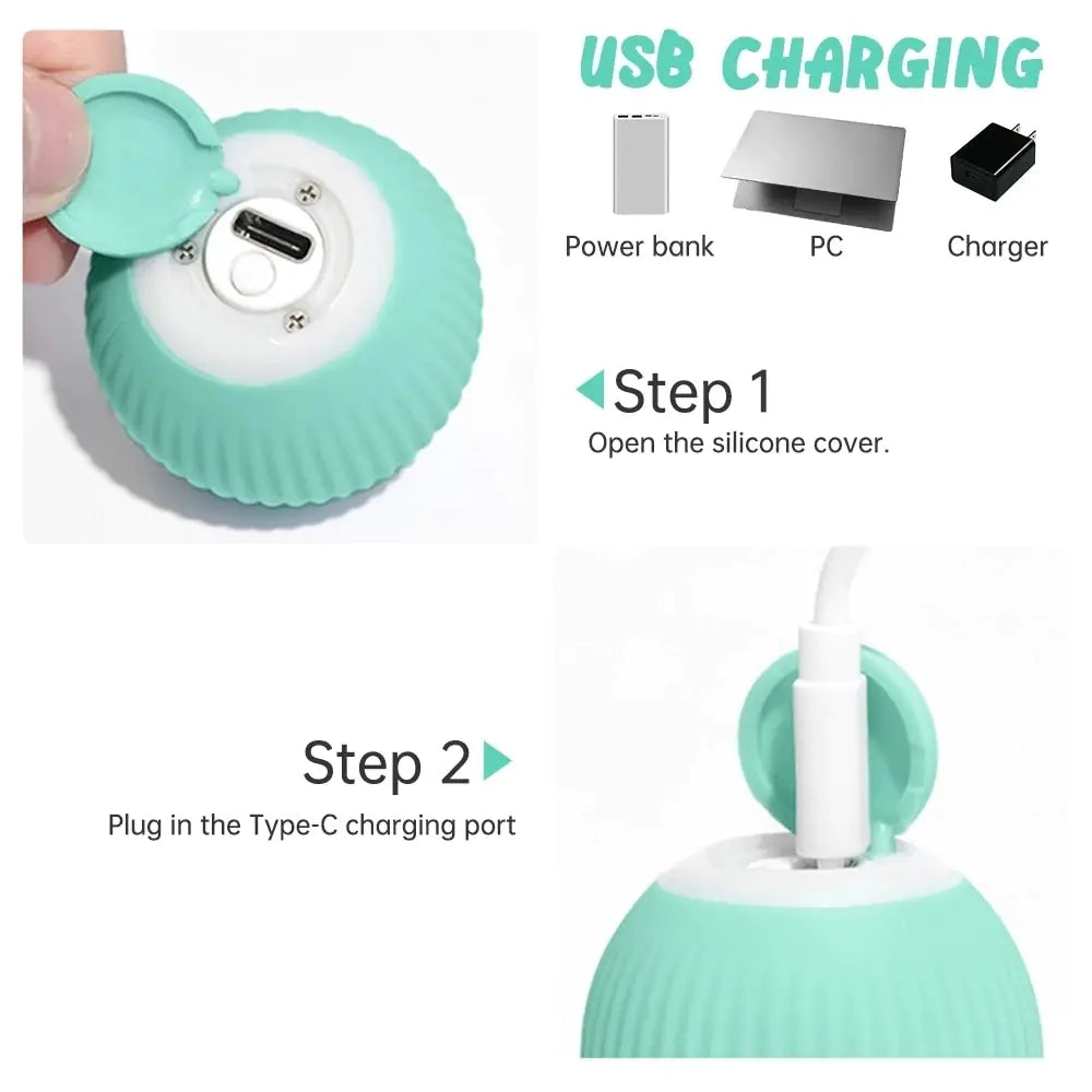 Electric Dog Toys Smart Puppy Ball Toys For Cat Small Dogs Funny Auto Rolling Ball Self-moving Puppy Games Toys Pet Accessories by Anti Spier