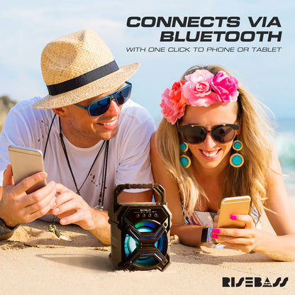 Portable Wireless Bluetooth Speaker with TWS Function - Rechargeable Bluetooth Speaker - LES flashing Lights by Anti Spier