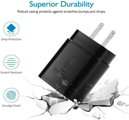 25w Super Fast Charger Type USB-C 10FT Cable For Samsung Galaxy S23 S22 S21 S20 by Anti Spier