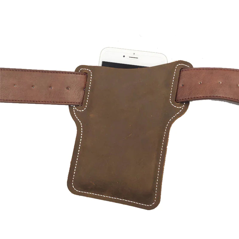 Men Cell Phone Belt Pack Bag Loop Waist Holster Pouch Case Leather Wallet Cover by Anti Spier