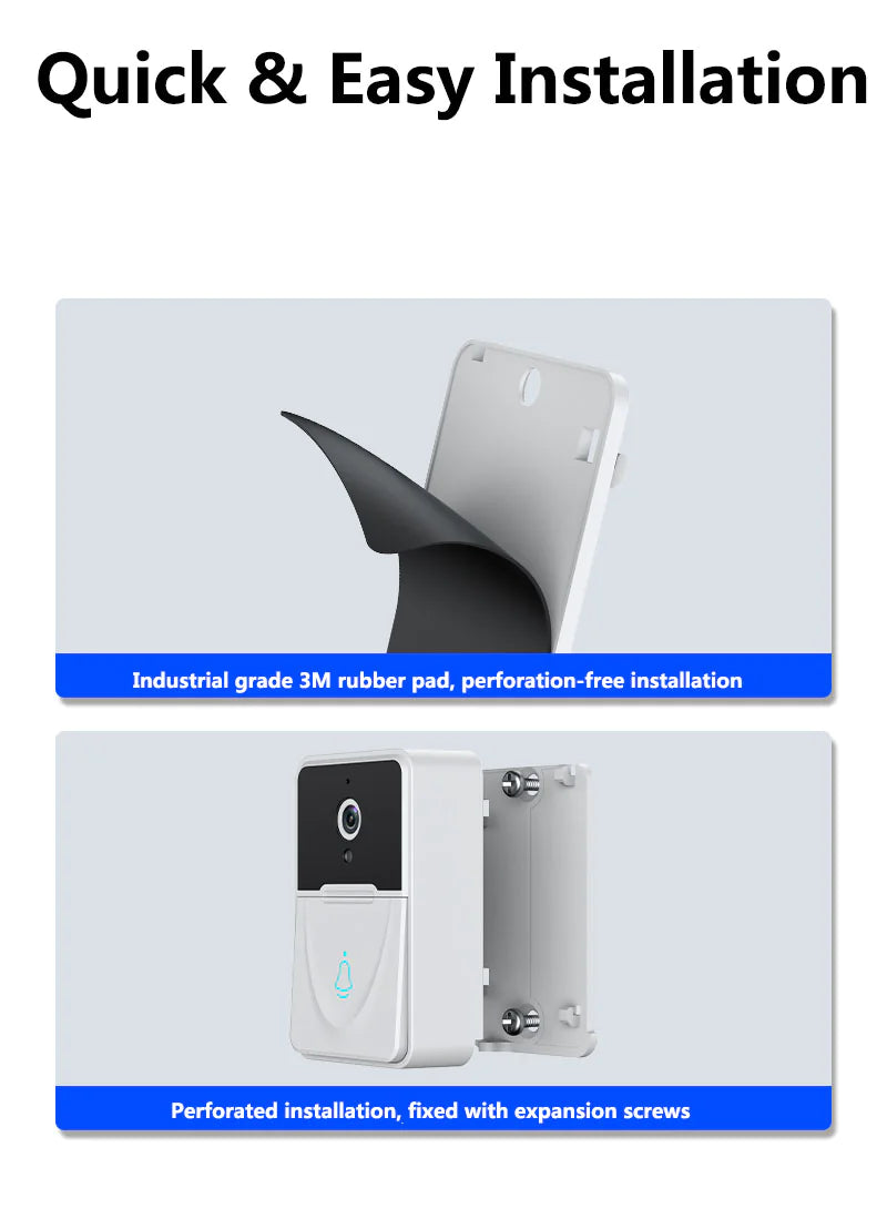 Wireless Security WiFi Smart Doorbell Intercom Video Camera Bell Chime Door Ring by Anti Spier