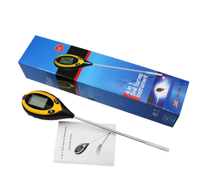 4 In 1 LCD Digital Soil Tester PH Water Moisture Temperature Sunlight Plant Test by Anti Spier