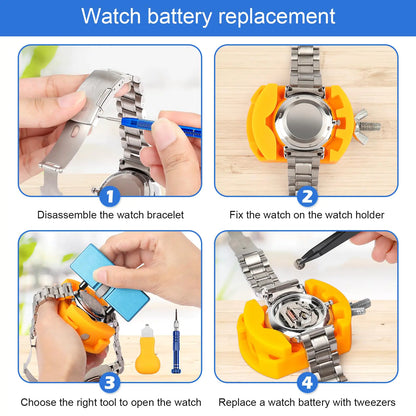 JOREST Watch Repair Kit, for Watch Battery Replacement & Watch Link Removal and Resizing & Watch Opener, Watch Repair Screwdriver Set, Watch Wrench Back Remover, Watch Cleaning, Spring Bar Tool by Anti Spier