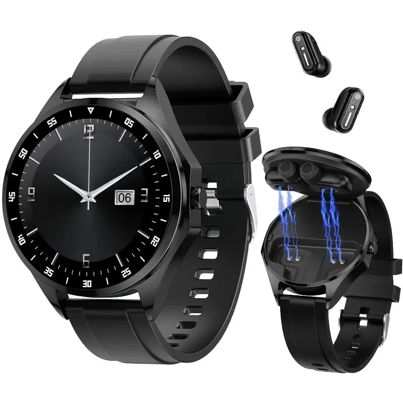 Smart Watch With Earplugs, 2-in-1 Headset Watch, With Fitness Tracker. Smart Watch With Speaker For Answering Calls, Sleep Monitor, Sports Smart Watch With Long Standby Time, Suitable For Android And IPhone by Anti Spier