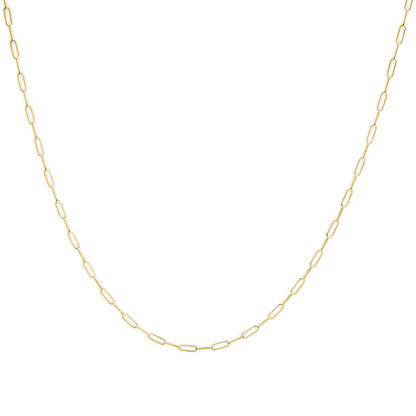 Unisex Solid 14K Gold 2.5mm Paperclip Chain Necklace by Anti Spier