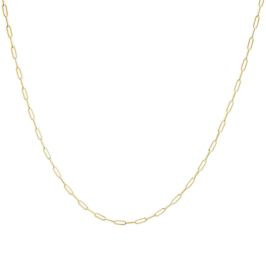Unisex Solid 14K Gold 2.5mm Paperclip Chain Necklace by Anti Spier