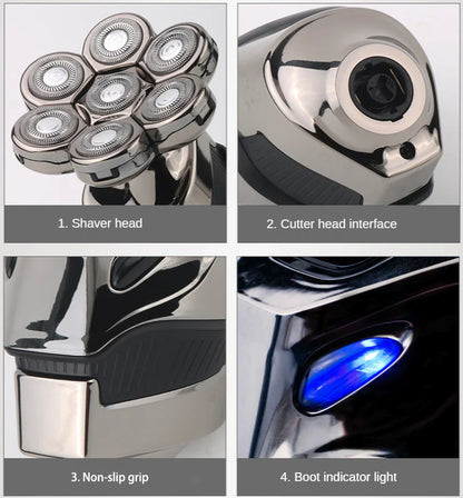 7D Cordless Shaver Hair Trimmer Men’s 5-In-1 Electric Head Shaver Razor Men Wet by Anti Spier