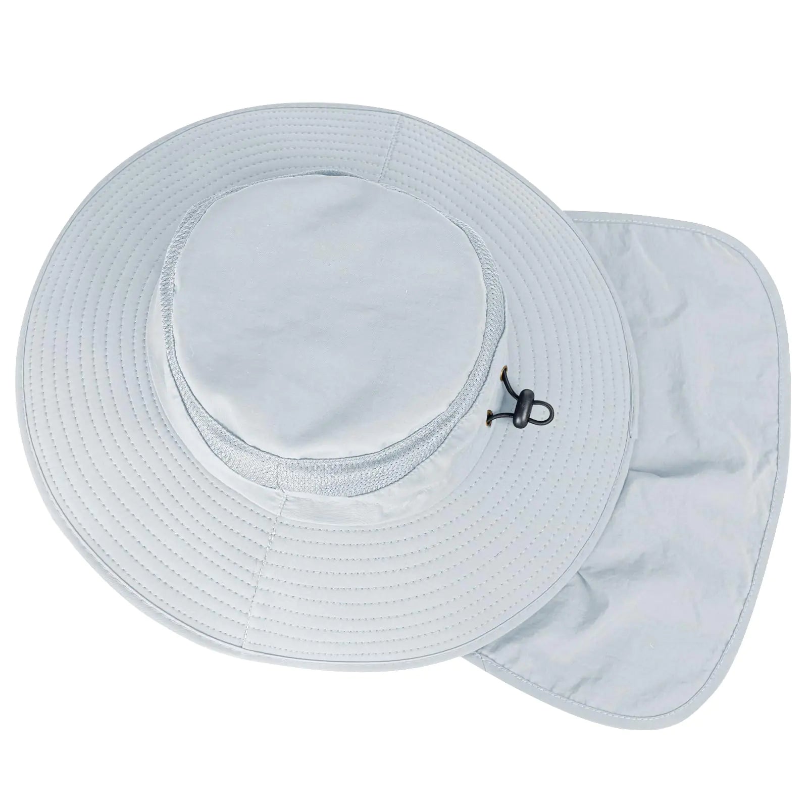 Sun Hats for Men Women Fishing Hat UPF 50+ Breathable Wide Brim Bucket Hats Summer UV Protection Safari Hat with Neck Flap Black/Light Grey 2 by Anti Spier
