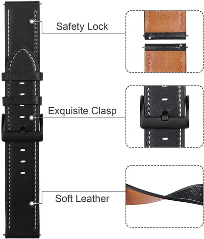 18mm 20mm 22mm Classic Genuine Leather Watch Band Strap Quick Release Wristband by Anti Spier