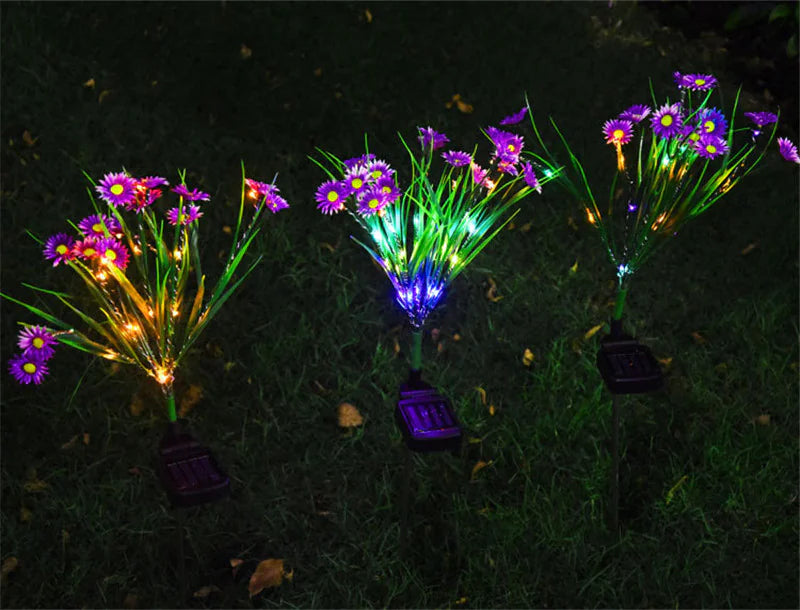 Solar Garden Lights LED Flower Stake Lamp Outdoor Yard Waterproof Patio Decor by Anti Spier