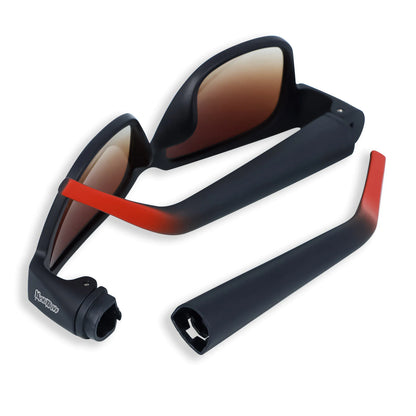 Sunglasses with Hidden Horn Tube Storage by Anti Spier