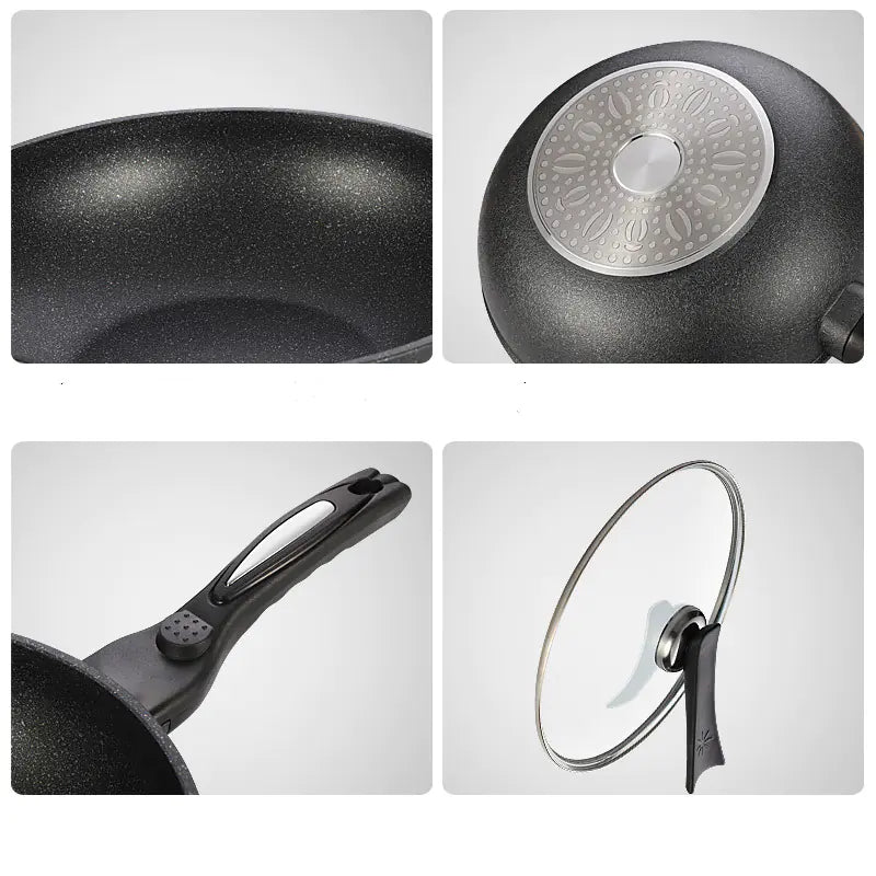 Korean Non-Stick Stone Frying Pan for Induction & Gas by Anti Spier