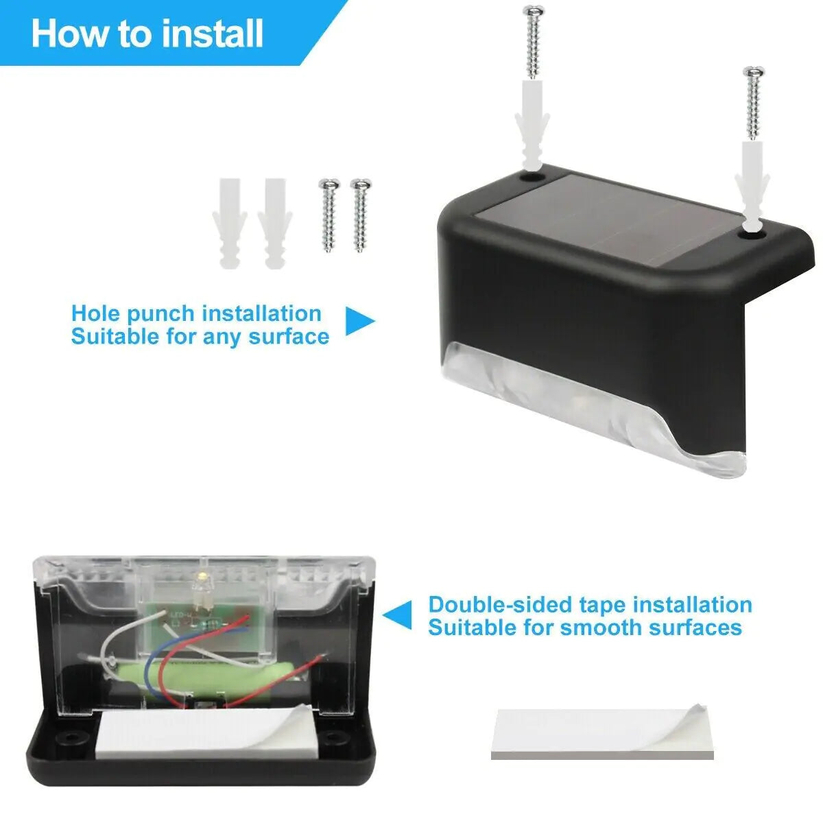 8 Pack New Solar Deck Lights Outdoor Waterproof LED Steps Lamps For Stairs Fence by Anti Spier