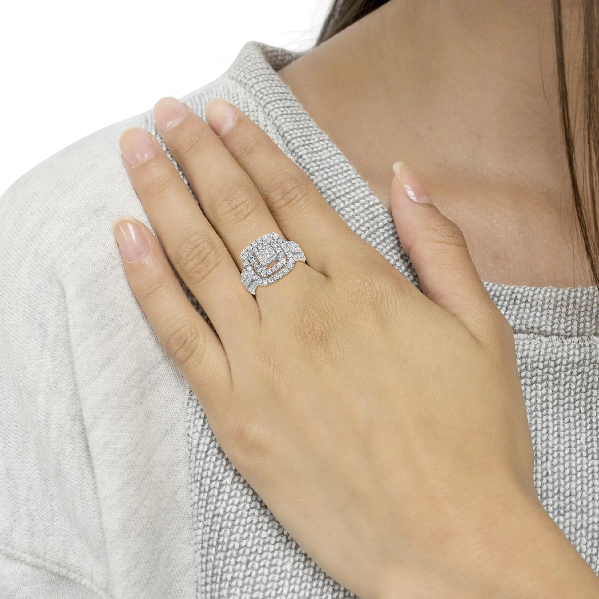 14KT White Gold Diamond Cocktail Ring (1 1/2 cttw, H-I Color, SI2-I1 Clarity) by Anti Spier