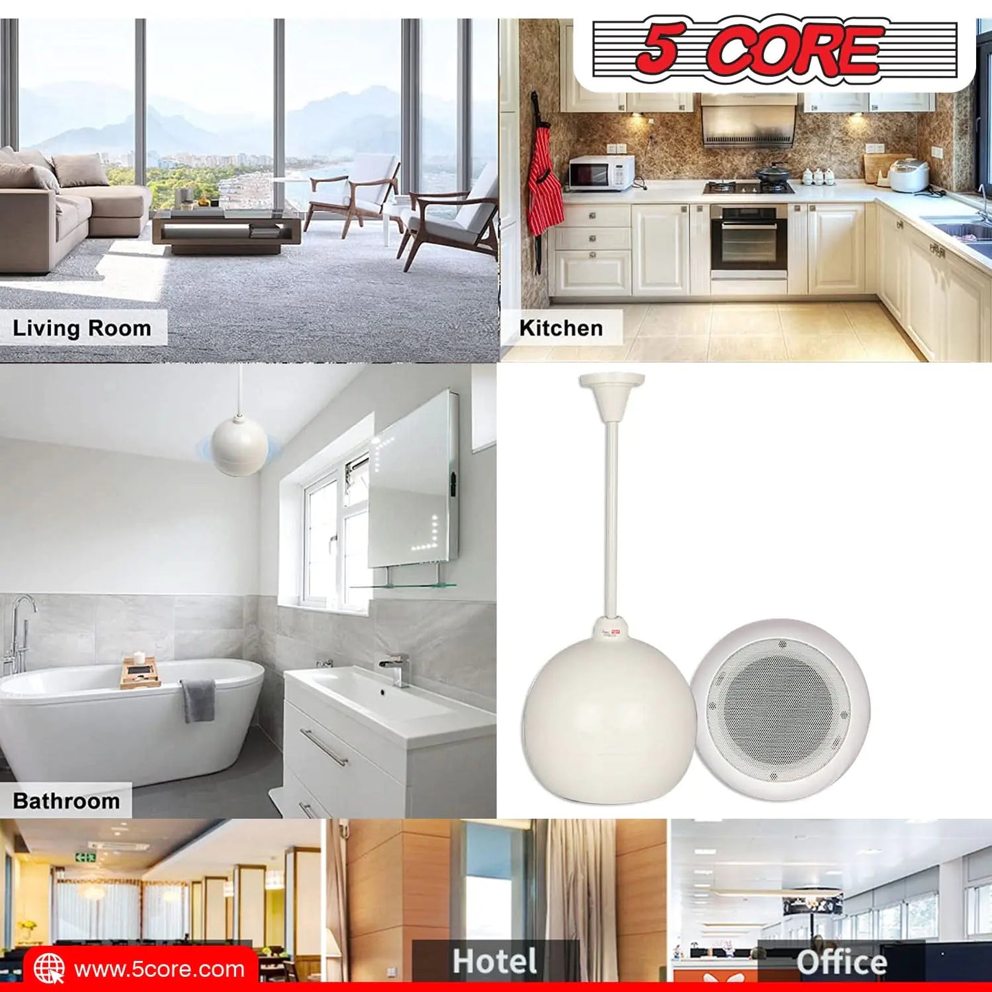 5Core Pendant Hanging Wall Speaker 15W Commercial Ceiling Mount speakers 8 Ohm Office Home Restaurant by Anti Spier
