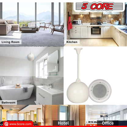 5Core Pendant Hanging Wall Speaker 15W Commercial Ceiling Mount speakers 8 Ohm Office Home Restaurant by Anti Spier