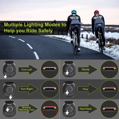 Smart Auto Brake Sensing Light Bicycle Wireless Turn Light by Anti Spier